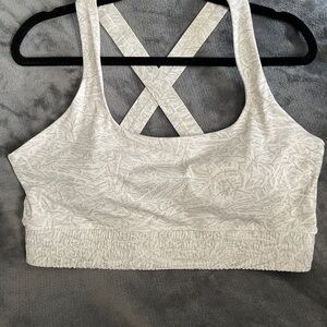 Zyia Active Pewter Fog Crisscross Bra in XXL Gray White Sports Bra